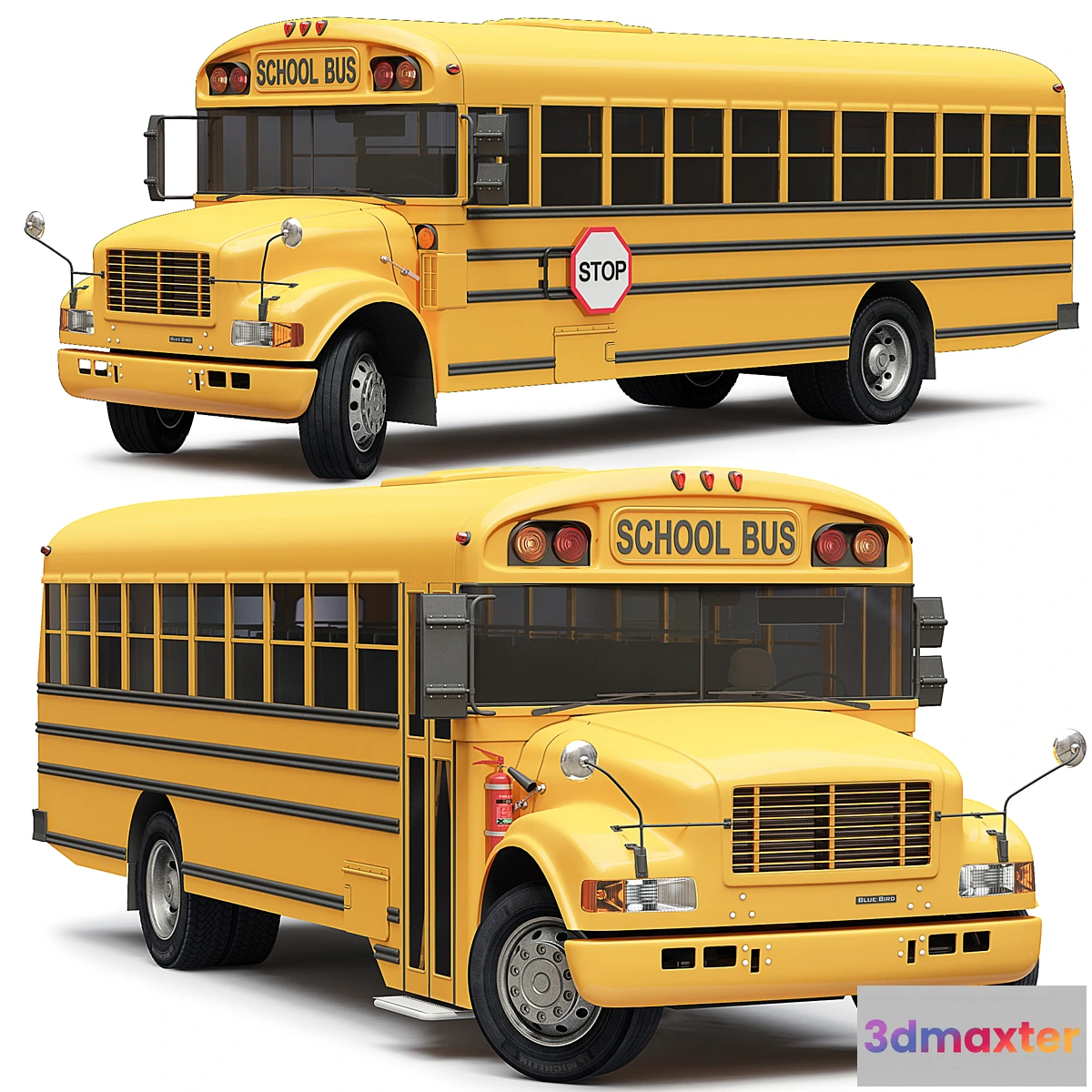 1321207 - School Bus Blue Bird 3D Max