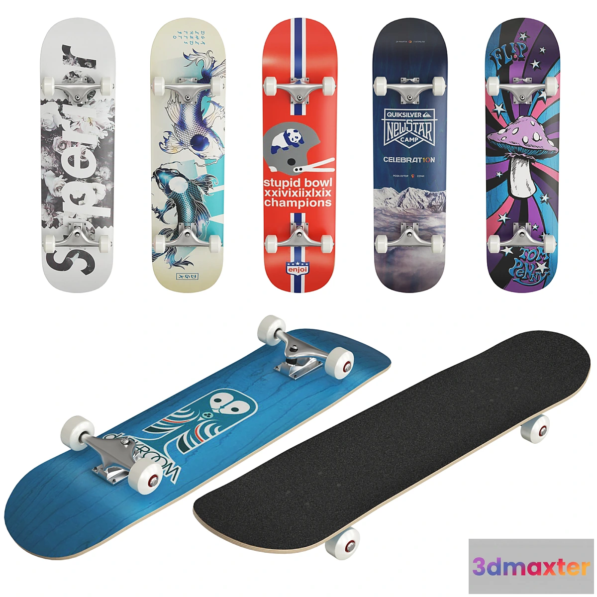 1323998 - Skateboards 3D Max