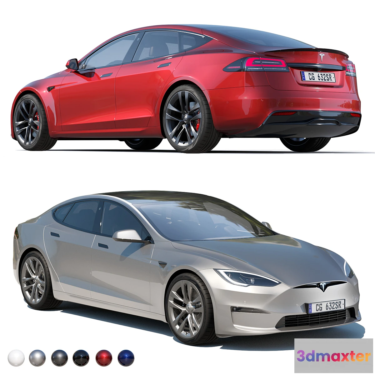 1332748 - Tesla model S Plaid 2023 3D Max
