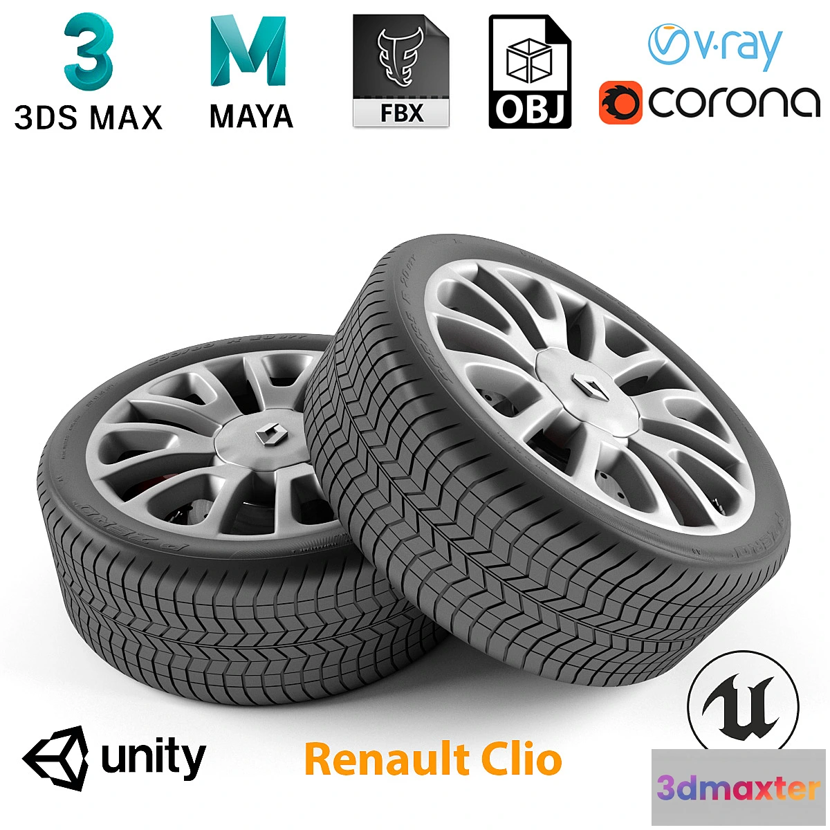 1333700 - Renault Clio Wheel 3D Max