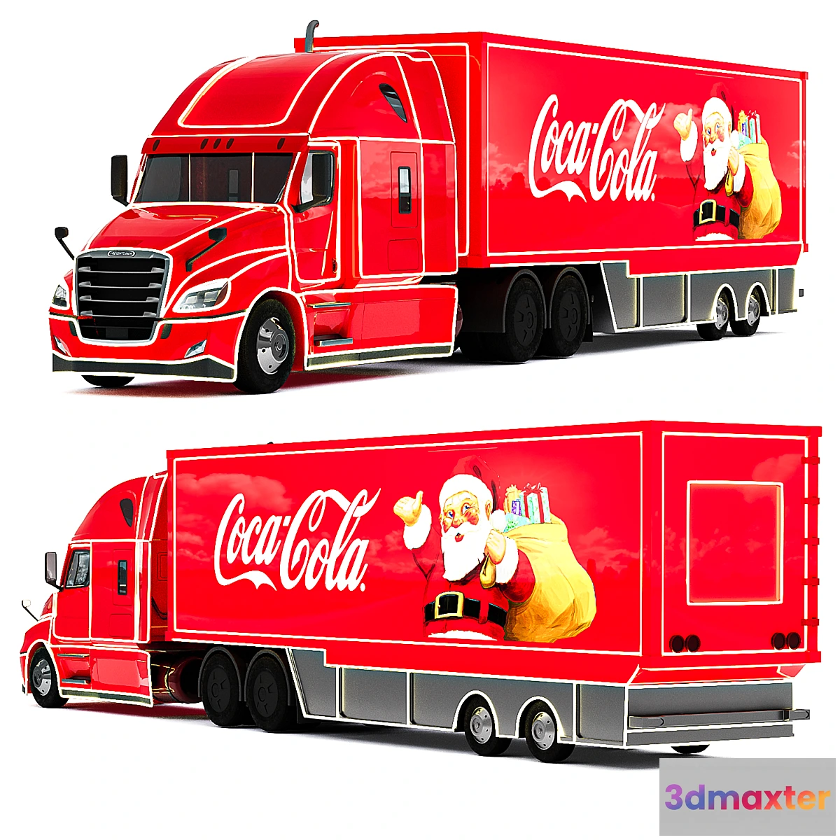 1401458 - Freightliner Cascadia Santa Claus truck 3D Max