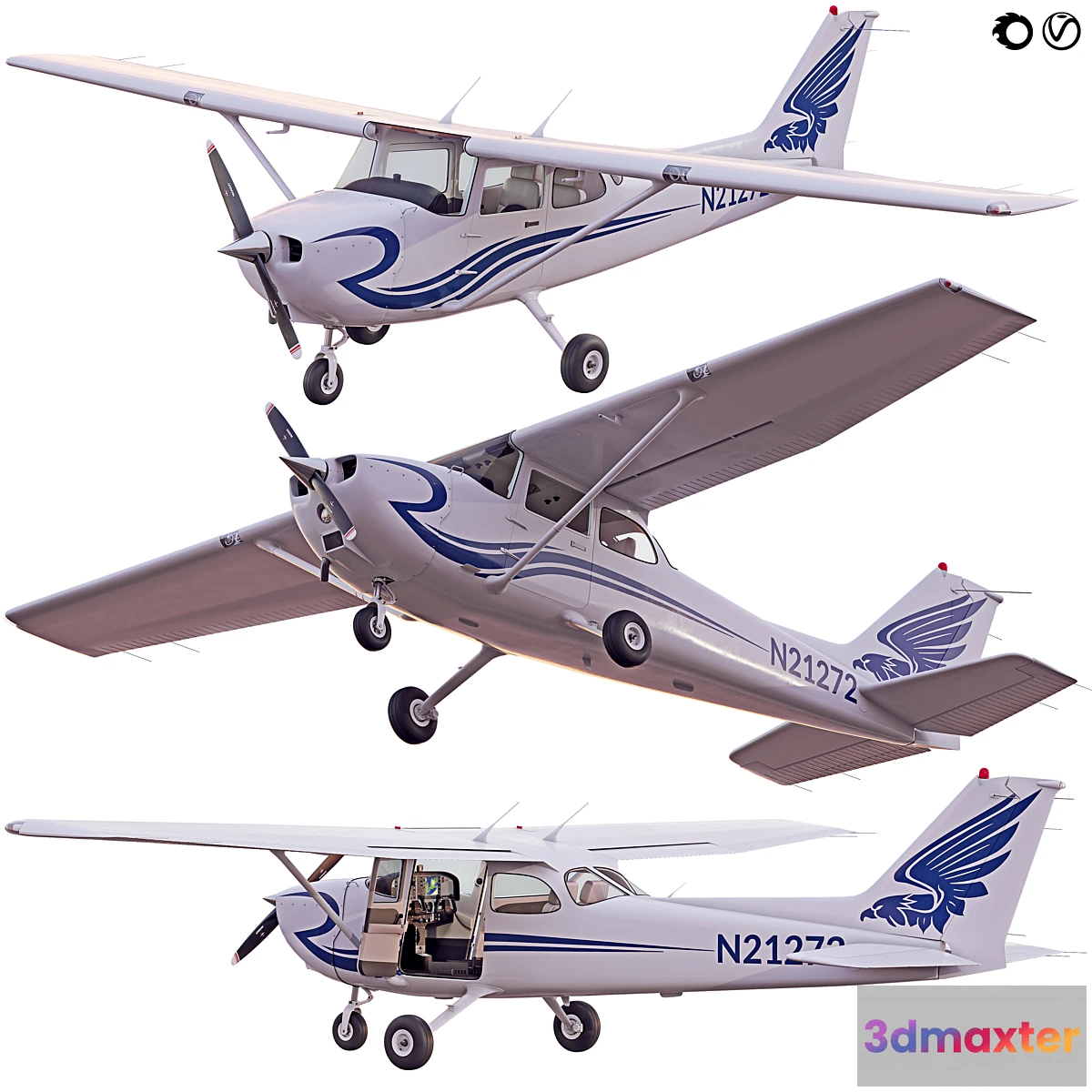 1417846 - Cessna 172 light aircraft 3D Max