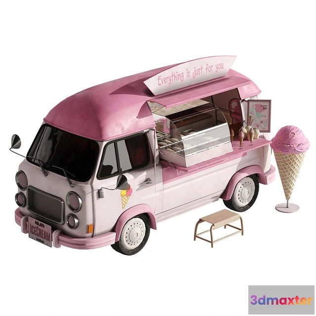 1541949 - Foodtruck ice cream set 2 3D Max