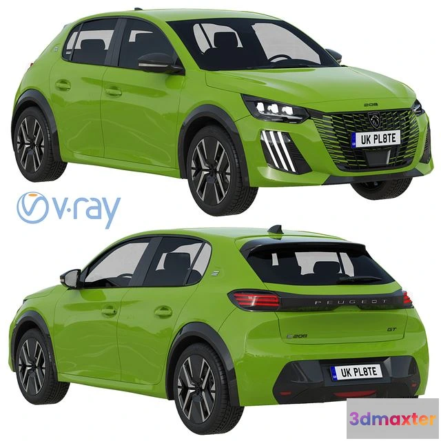 1543155 - Peugeot e-208 2024 3D Max