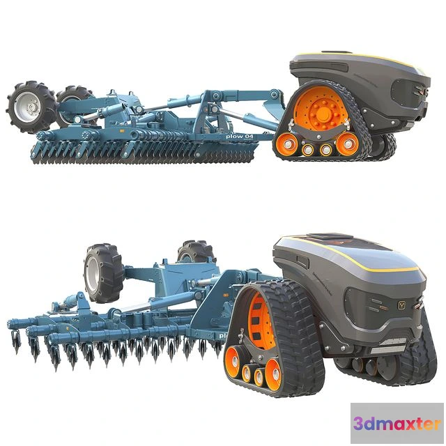 1548115 - Autonomous Tractor And Plow 3D Max