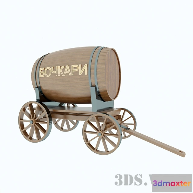 1667130 - other-models - Barrel on a cart 3D Max