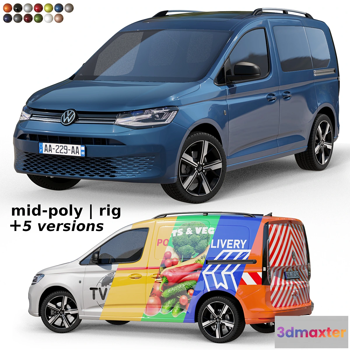 753591 - Mid-poly car Volkswagen Caddy 2022 - No.2