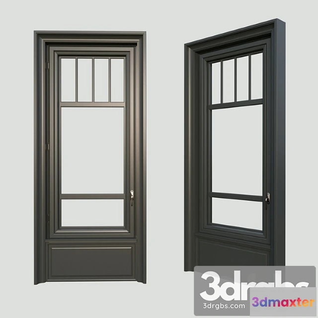 1008466 - A window in the classical style. the material is dark wood.