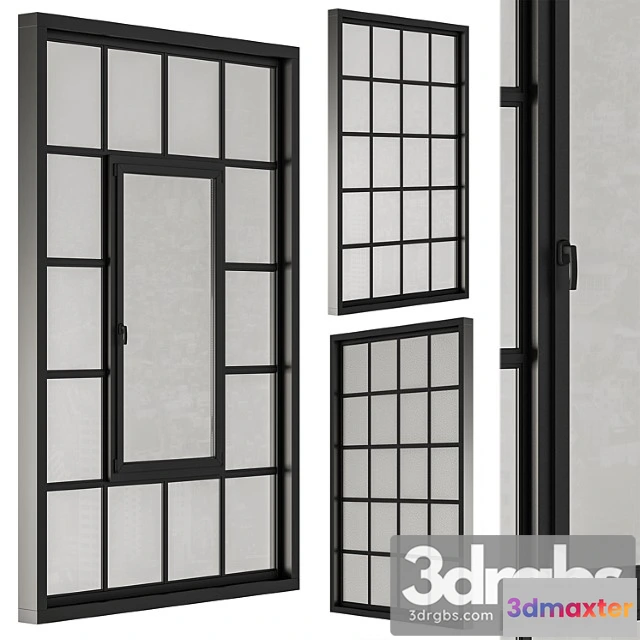 1008572 - Industrial Black Window Modern Windows Set 14