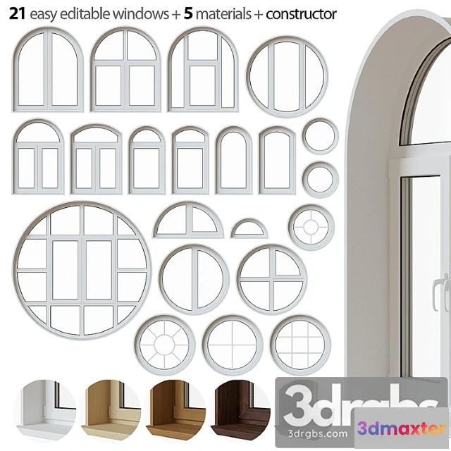 1008680 - Set of Round and Arched Windows