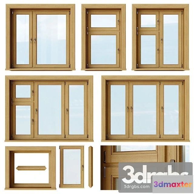 1008684 - Set of wooden windows 1 + designer