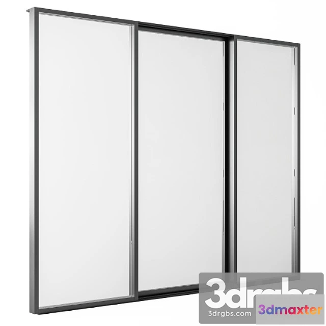 1008724 - Sliding Black Metal Window Modern Windows Set 05