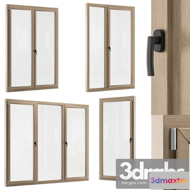 1008896 - Wooden window modern - windows set 01