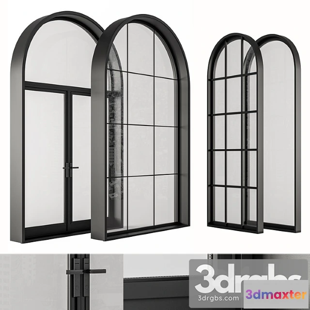 1058950 - Black modern arched window - windows set 07
