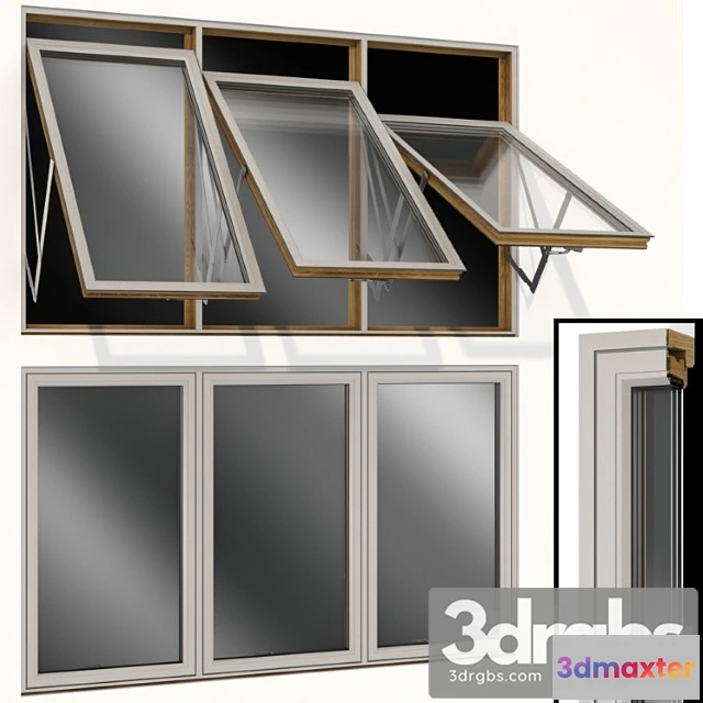 1059038 - Top swing hinged wooden metal window 1