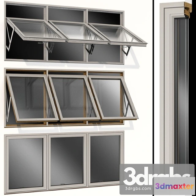 1059040 - Top swing hinged wooden metal window