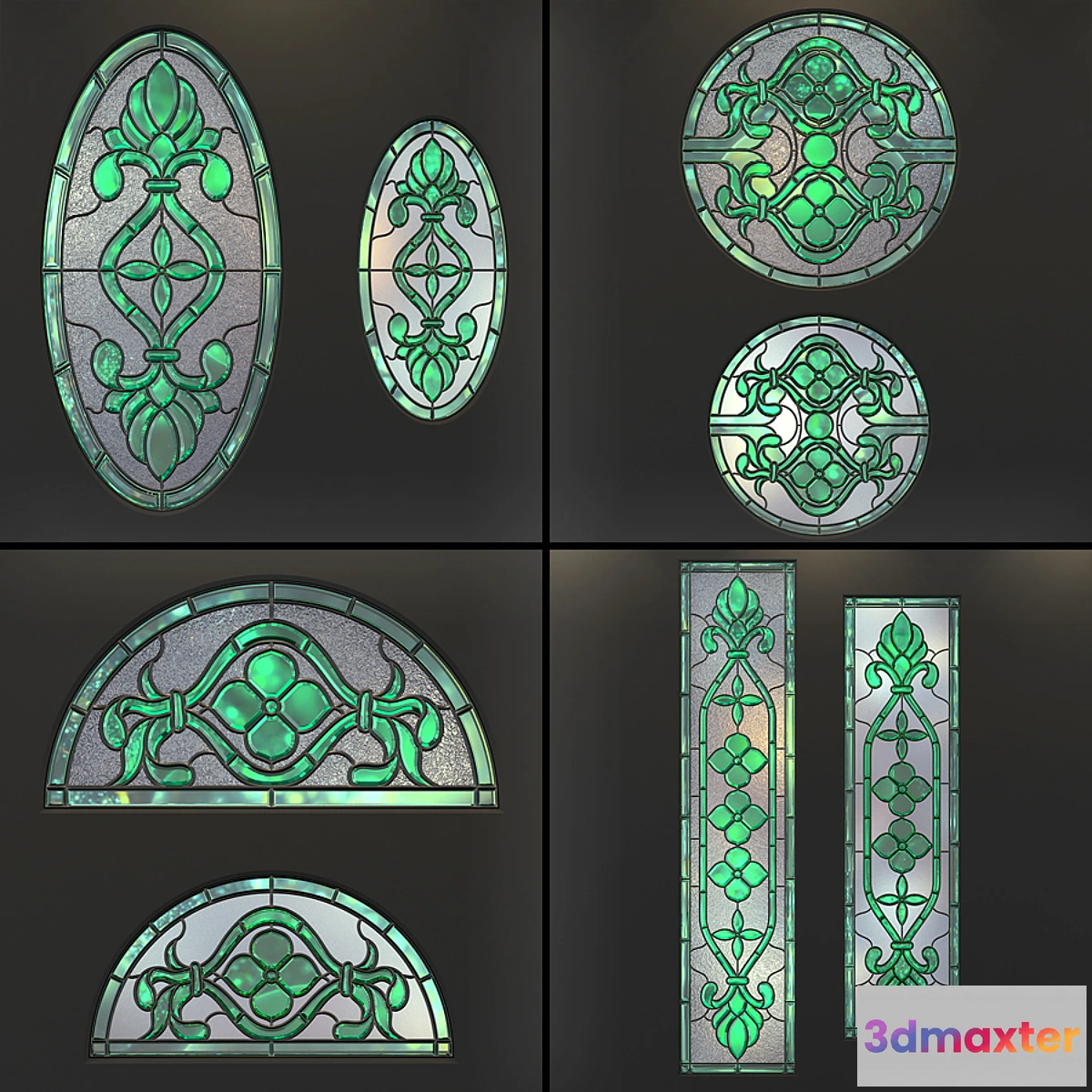 1290397 - Stained-glass windows a set of 3D Max