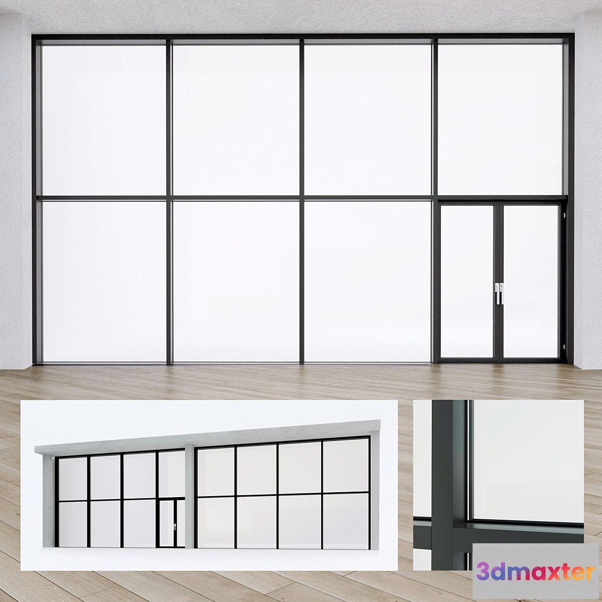 1294869 - Panoramic windows. Stained glass.8 3D Max