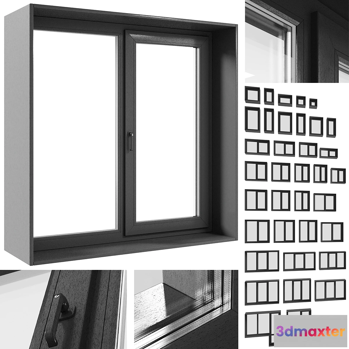 1295426 - Set of windows and loggias (minimalism) 3D Max