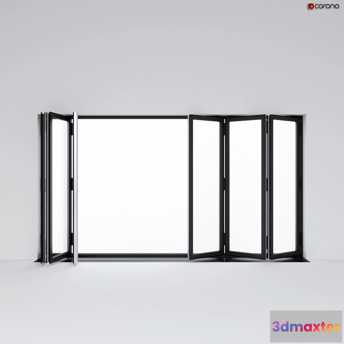 1299762 - Sliding aluminum window accordion (door) 3D Max