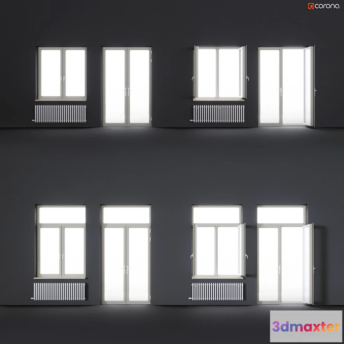 1306277 - Wood-aluminum windows 3D Max