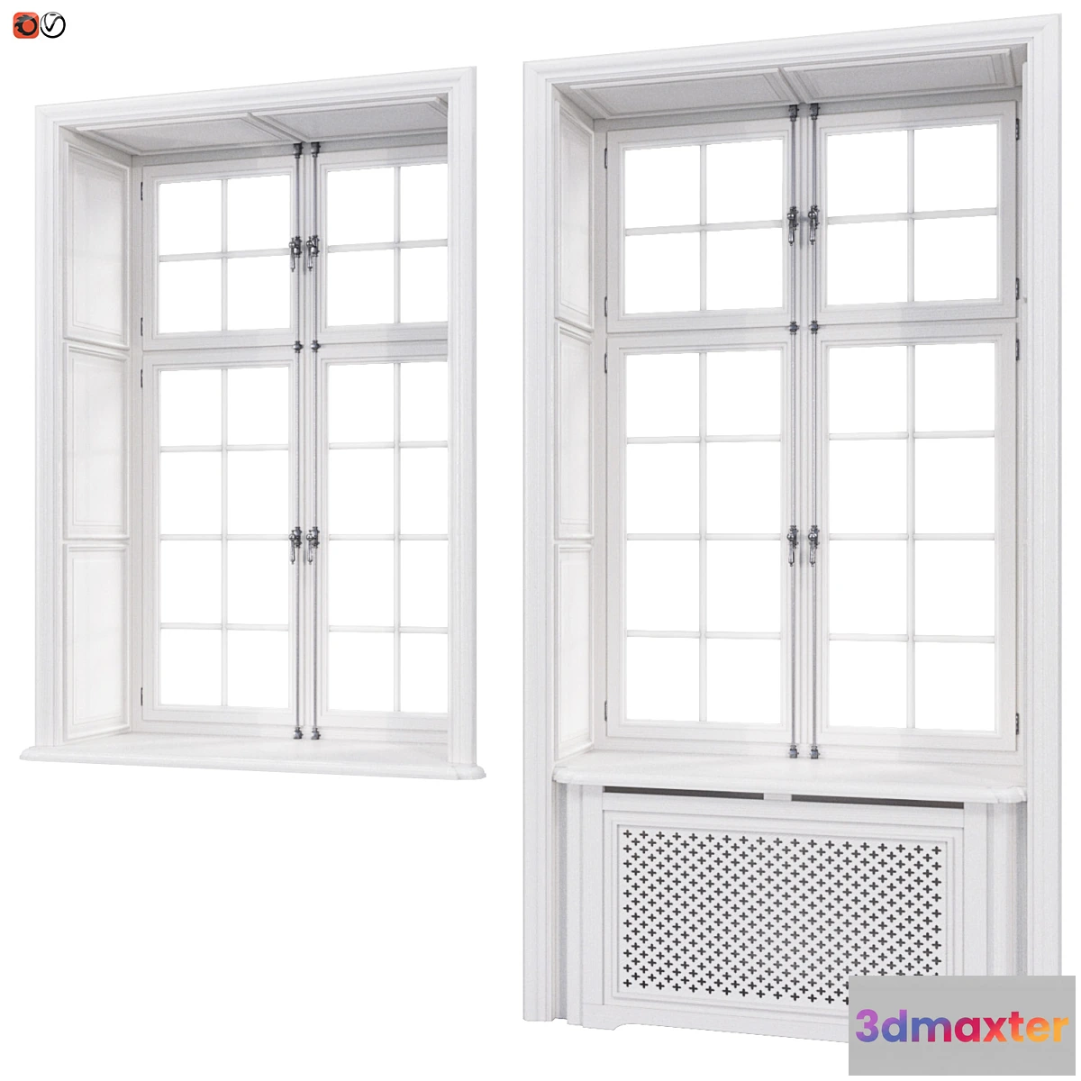 1314987 - Classic windows with cremones 3D Max