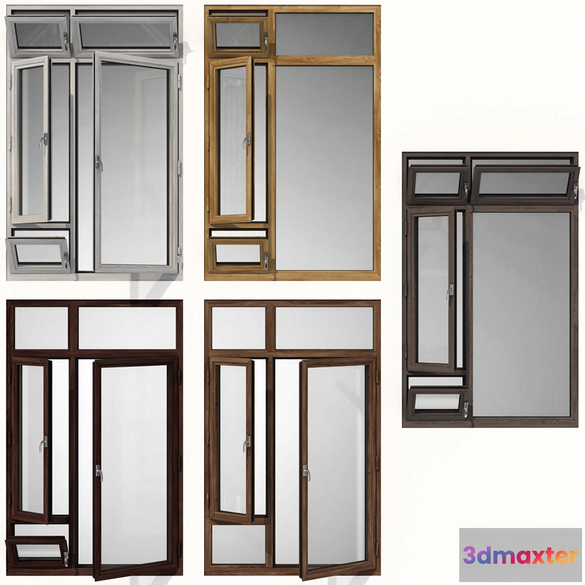 1316482 - Swing stained-glass wooden windows - No.2 3D Max
