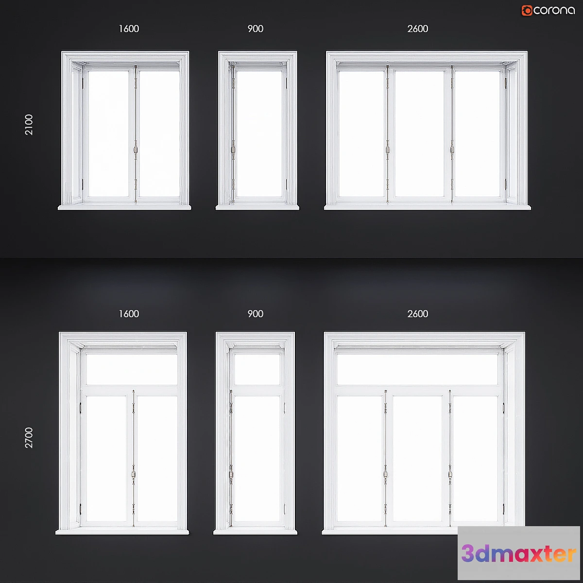 1319980 - Wooden classical windows 3D Max