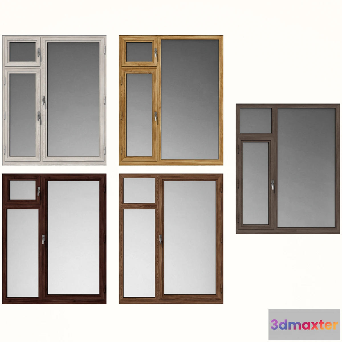 1332126 - Swing stained-glass wooden windows 3D Max