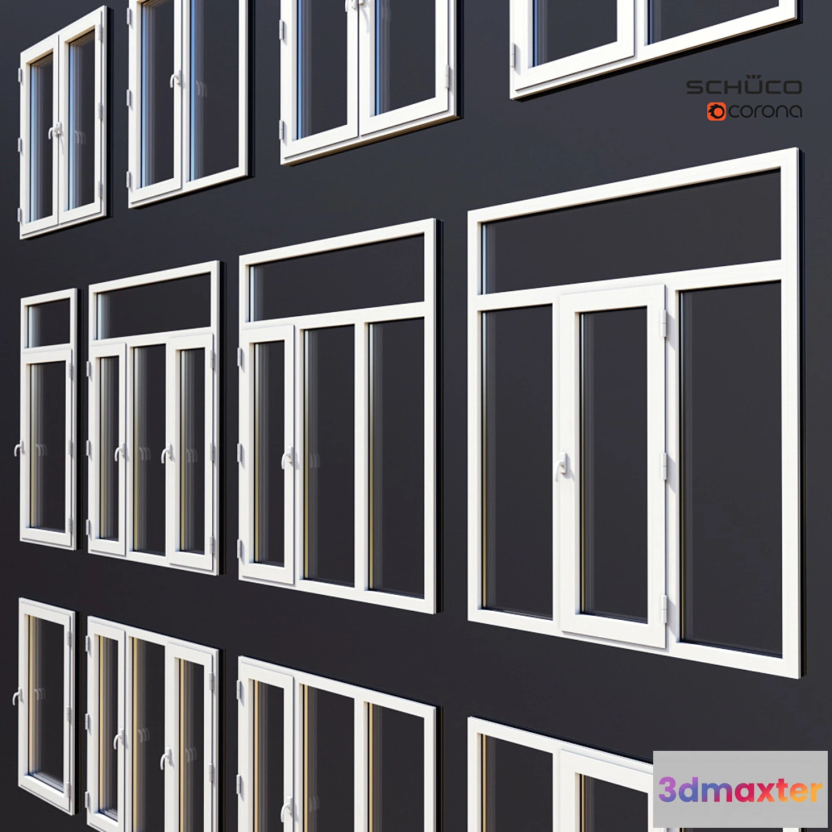1336162 - Aluminum windows Schuco 3D Max
