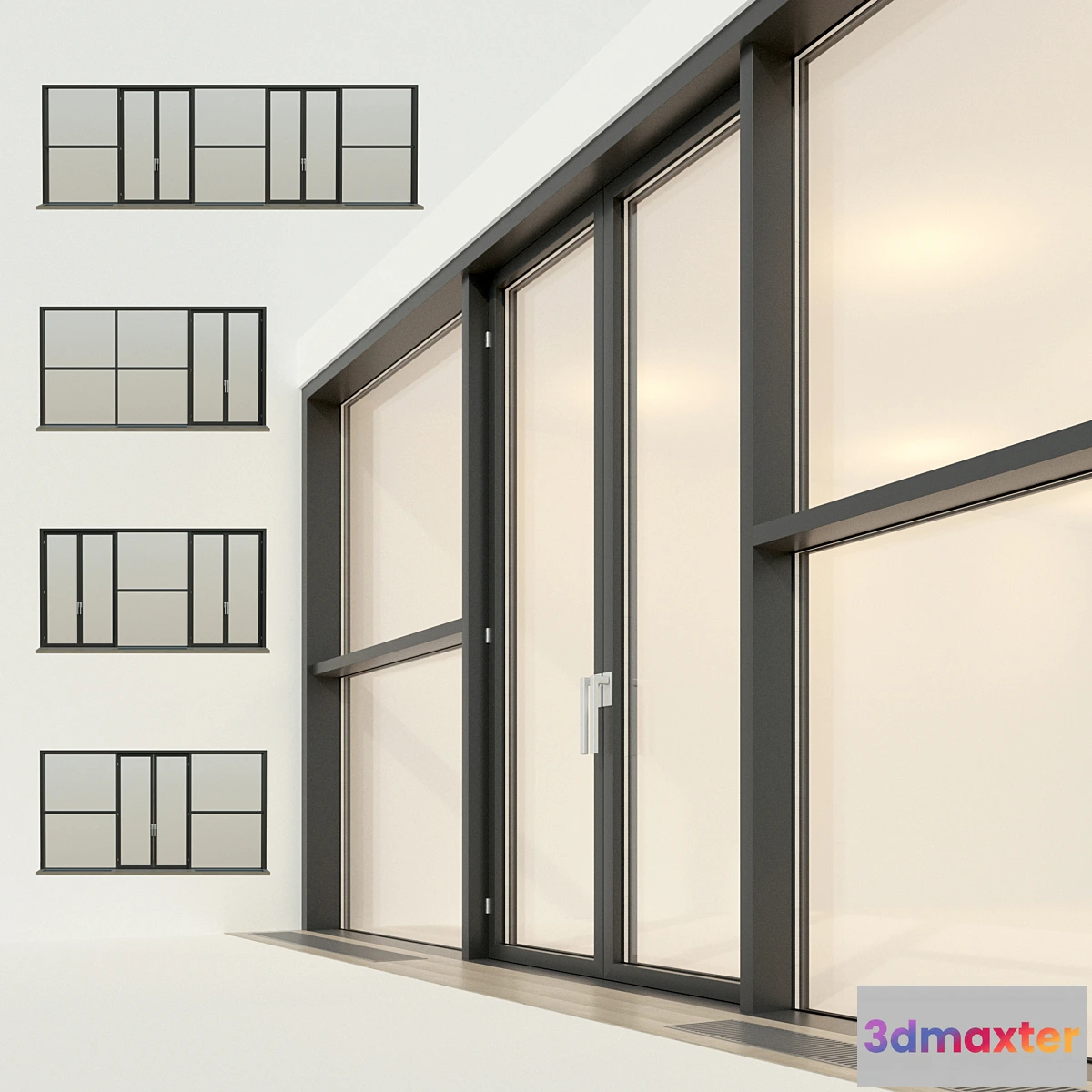 1336273 - Panoramic glazing. Stained glass window 24 3D Max