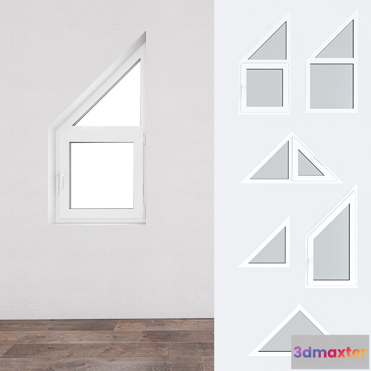 1343689 - A set of plastic windows 11 3D Max