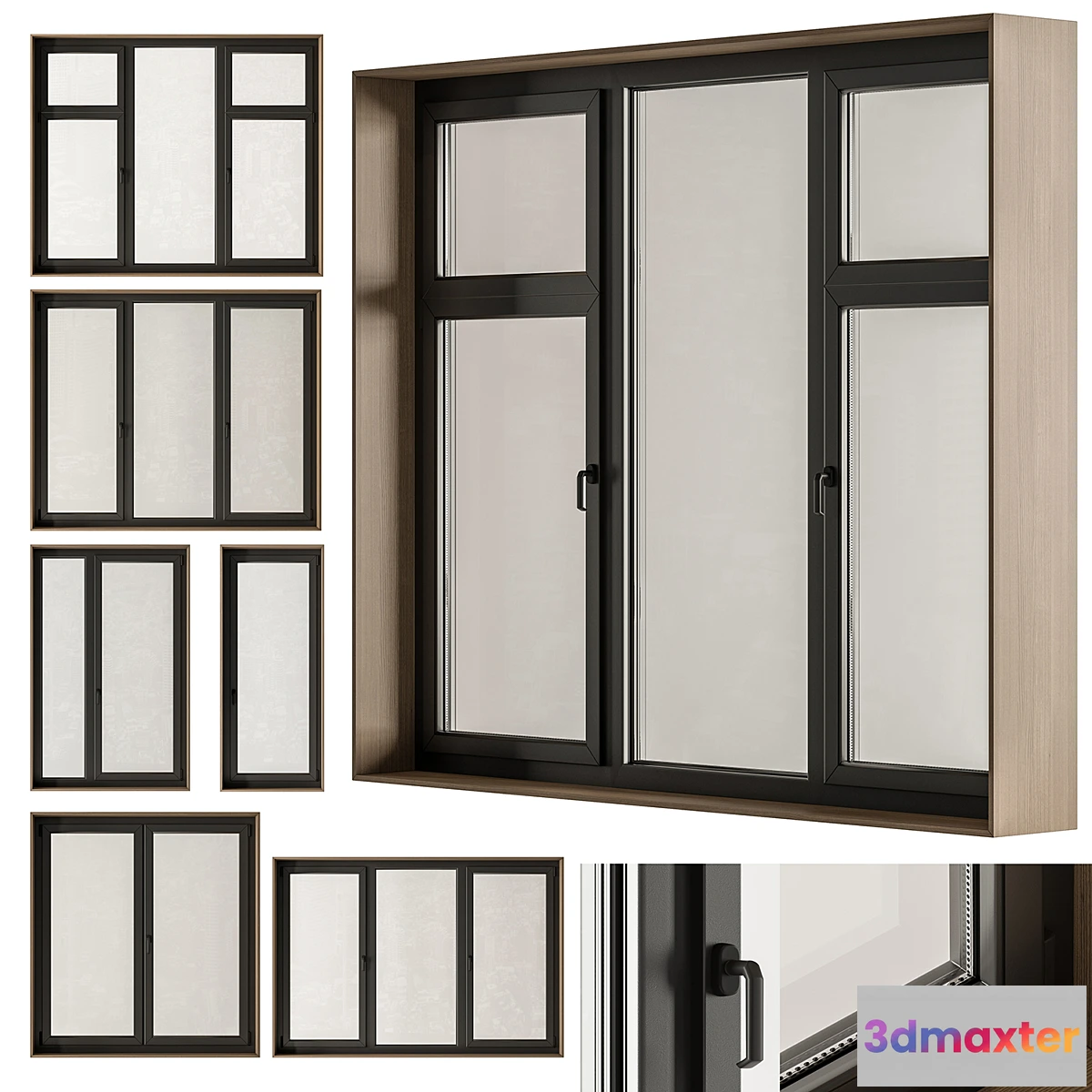 1345633 - Wood Frame - Windows Set 23 - No.2 3D Max