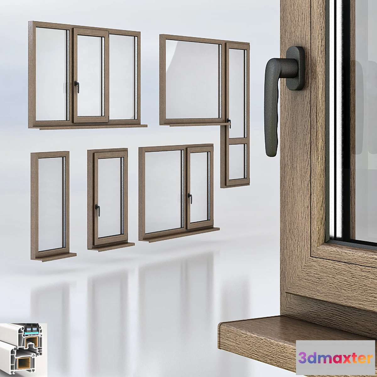 1354187 - PVC windows Premium 3D Max