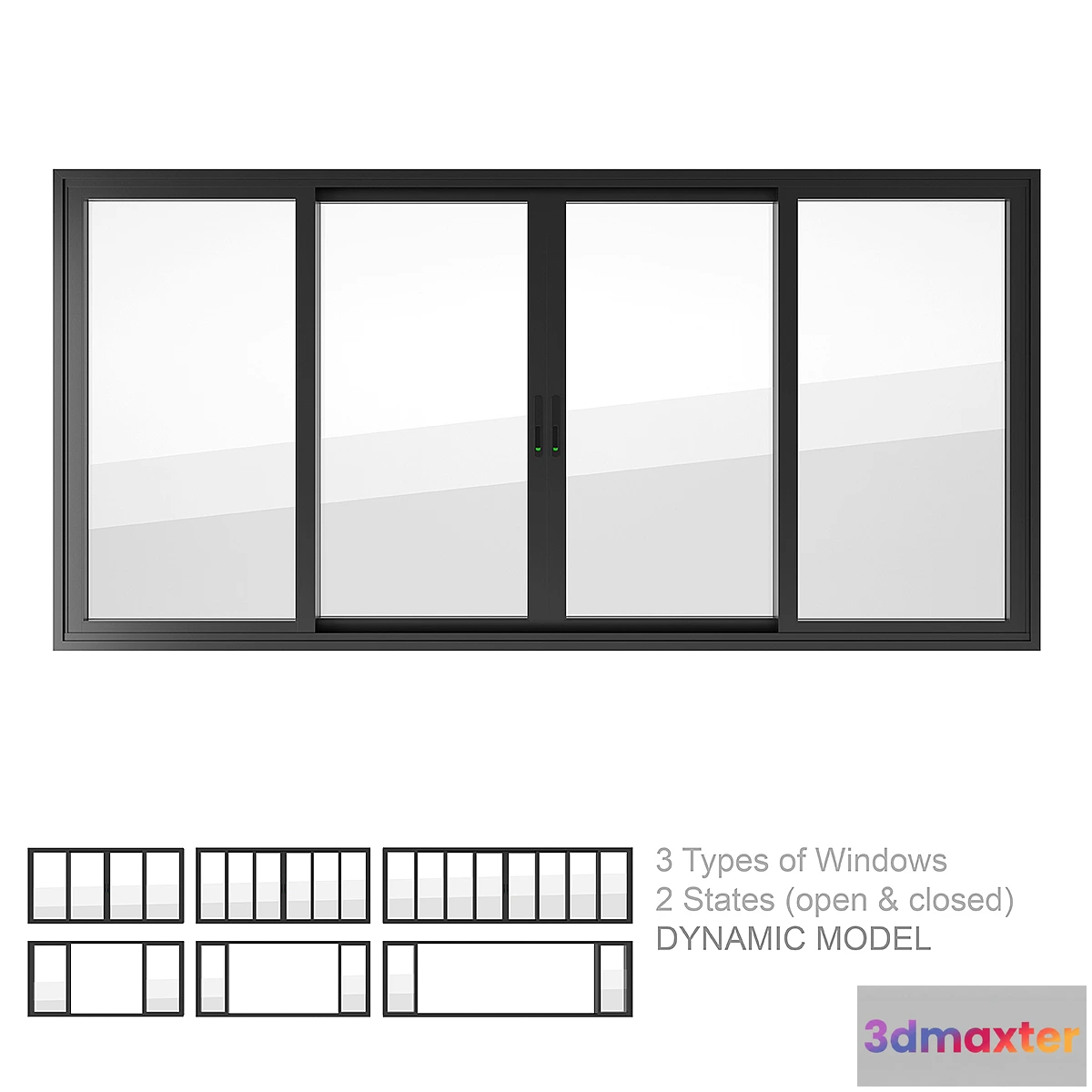 1355844 - Dynamic Sliding Windows Set 02 3D Max