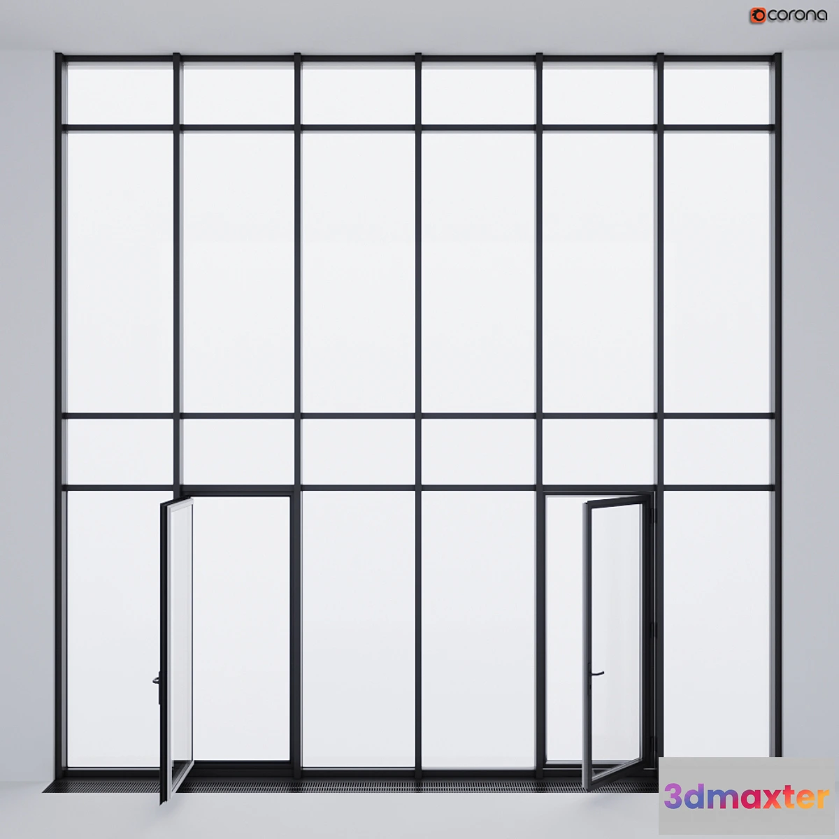 1357403 - Double-glazed windows 3D Max