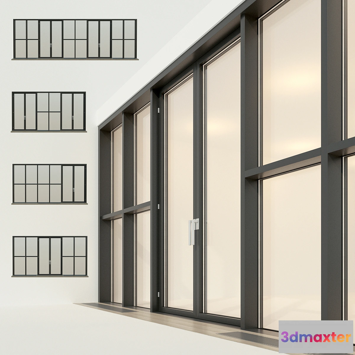 1405248 - Panoramic glazing. Stained glass window 22 3D Max