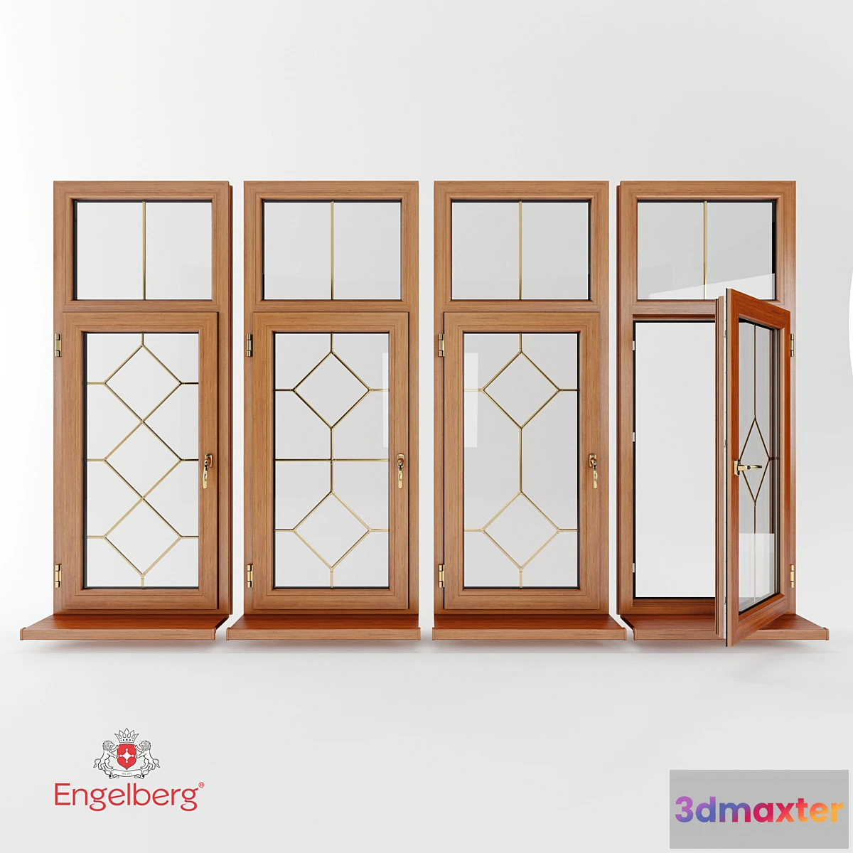 1409324 - Plastic windows with muntin bars 3D Max