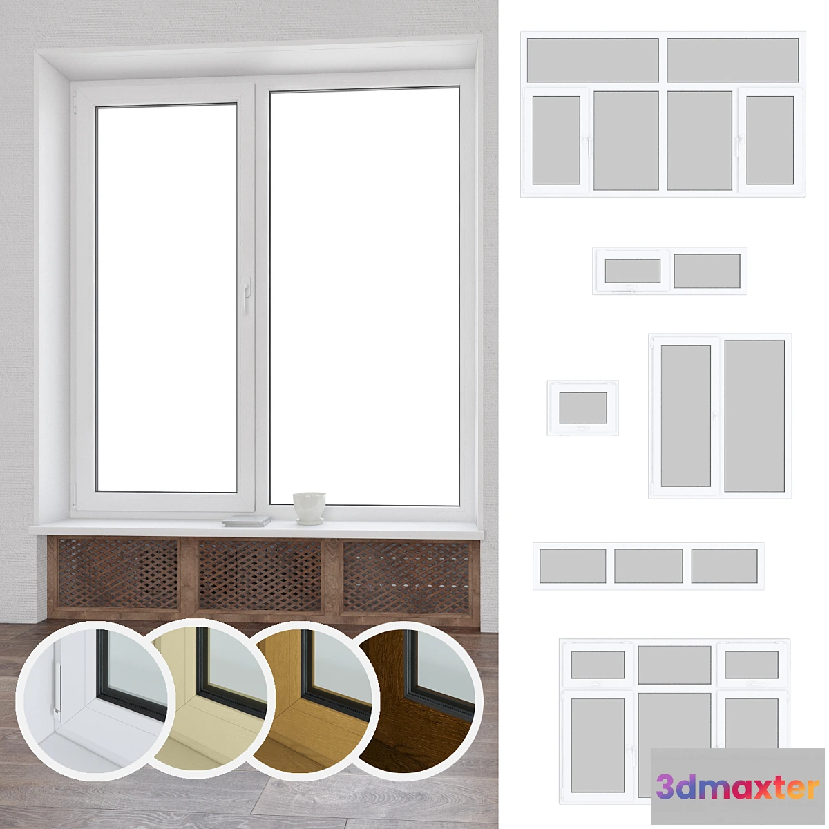 1416074 - Set of plastic windows 01 3D Max