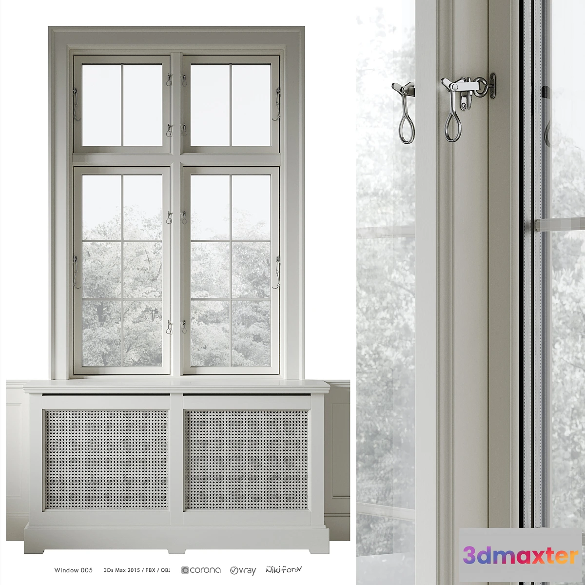 1419638 - Classic window with radiator screen 005 3D Max