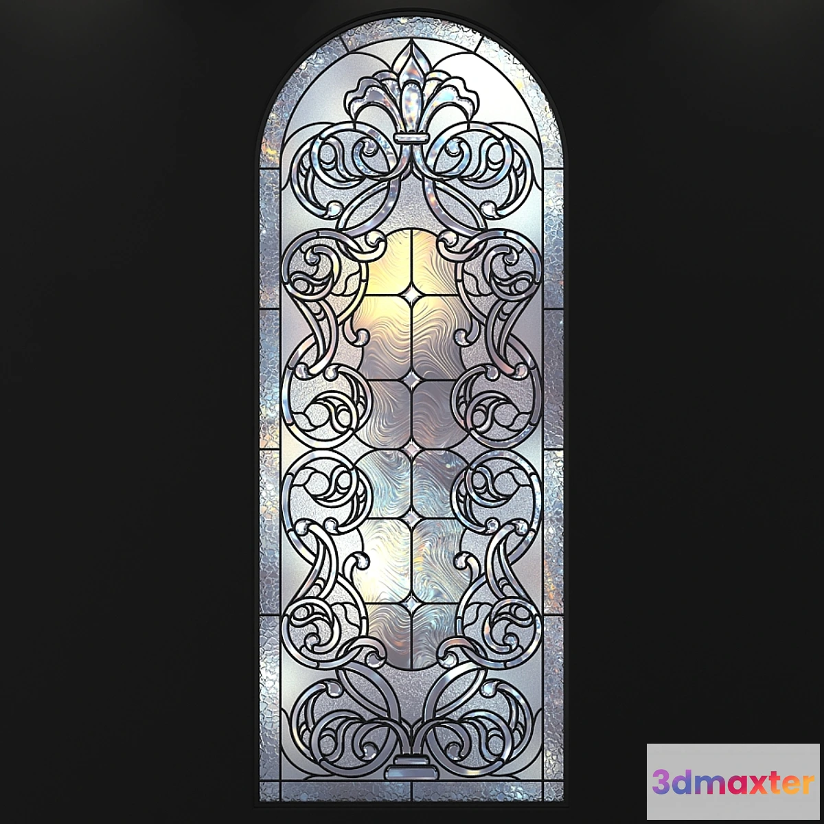 1420992 - Stained glass window with an arch 3D Max