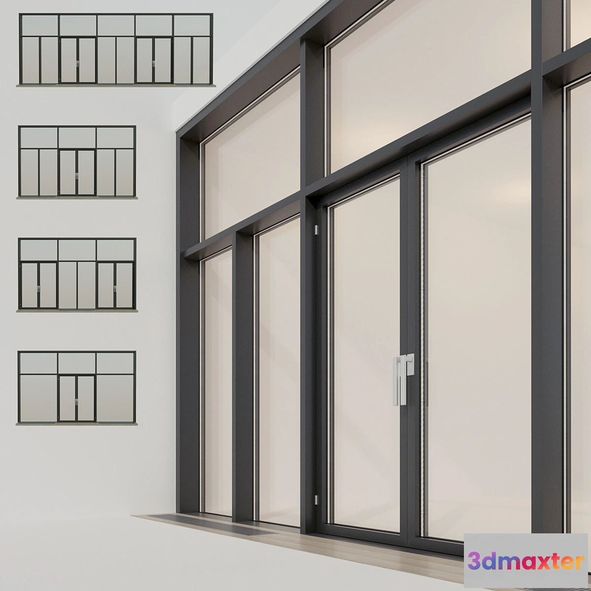 1421064 - Panoramic glazing. Stained glass window 20 3D Max