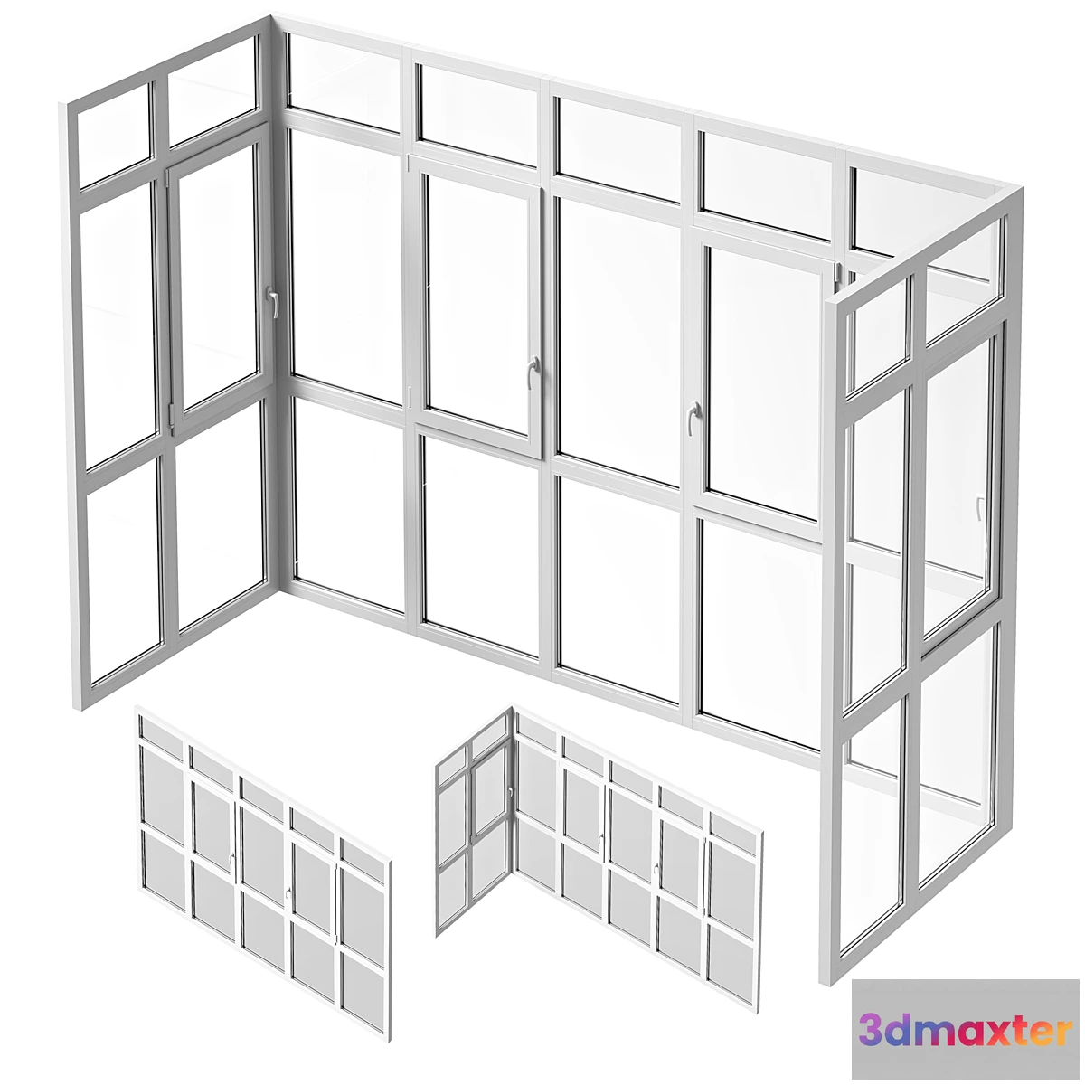 1422240 - Balcony panoramic glazing 3D Max