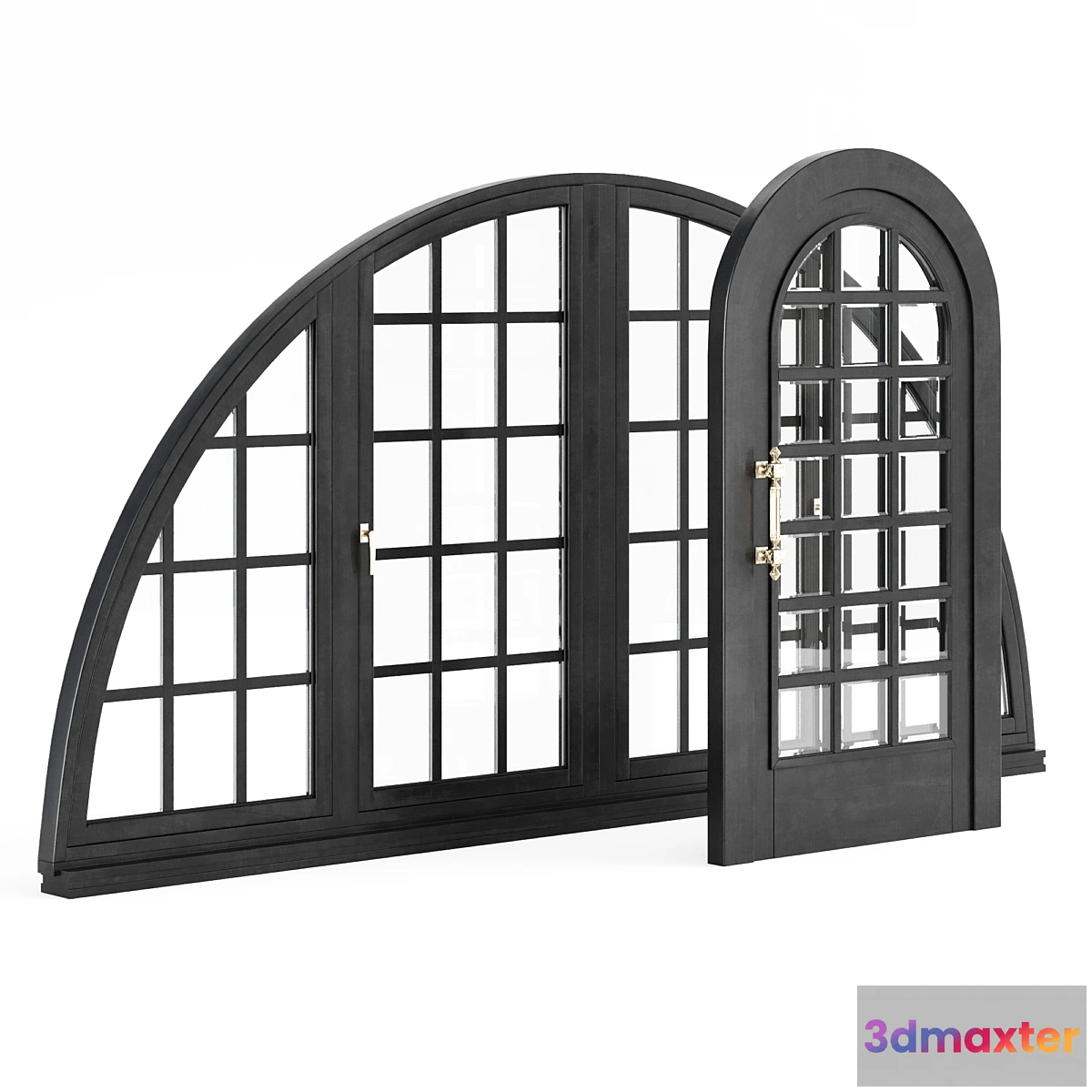 1425640 - Set of arched doors and windows 3D Max
