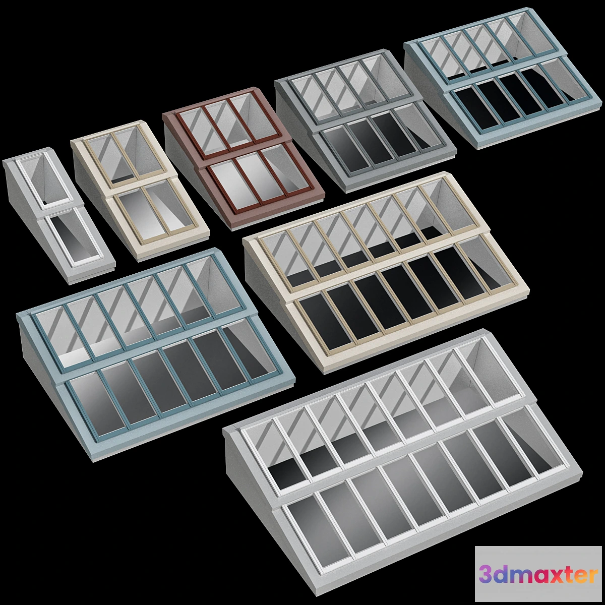 1428370 - Modular roof window dormer skylight rooflight 3D Max