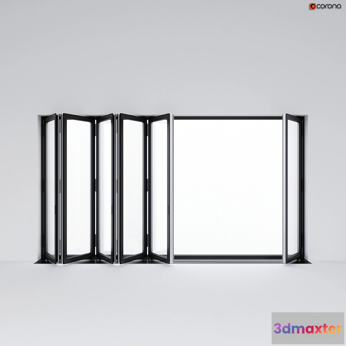 1431586 - Sliding aluminum window accordion (door) 3D Max