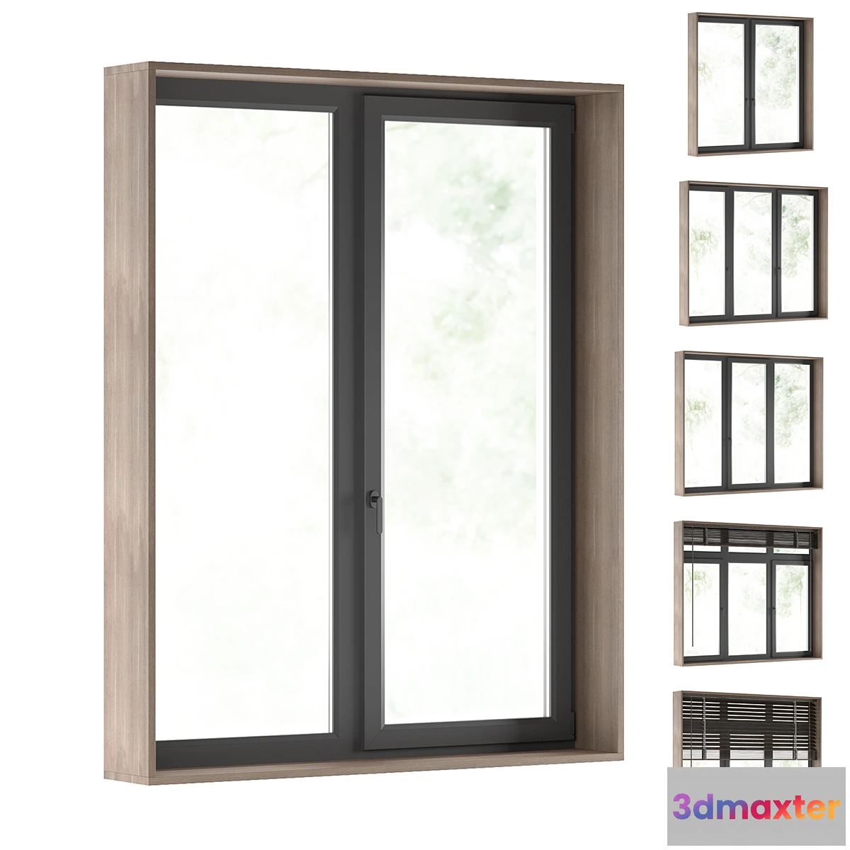 1438176 - Modern windows + blinds 3D Max