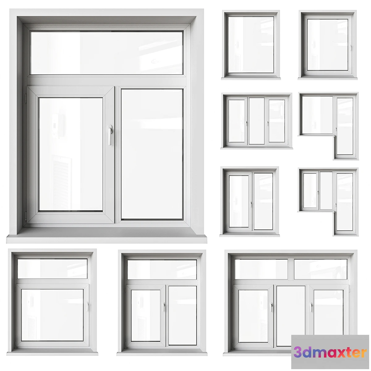 1447410 - Optimal windows and balcony doors PVC plastic 3D Max