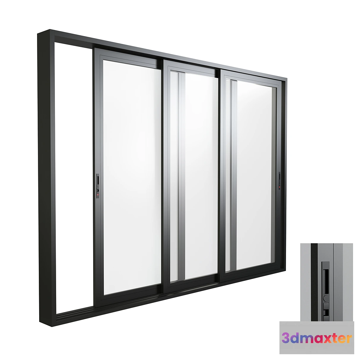 1452182 - Aluminum Sliding Triple Door & Window 3D Max