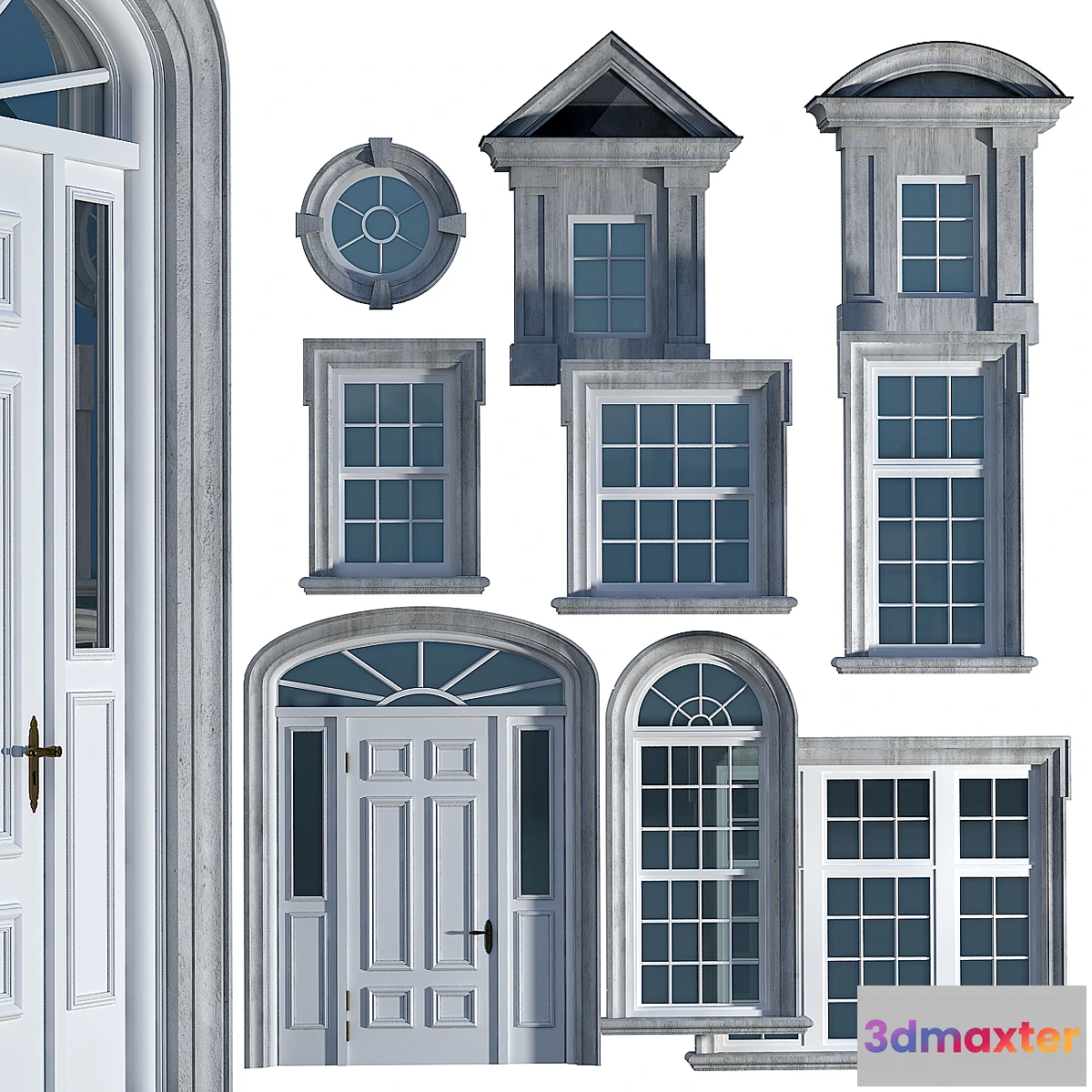 1456064 - Windows and doors in the British classical style 3D Max